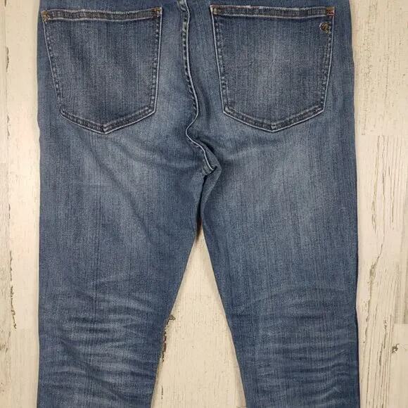 Madewell Distressed Blue Denim 9" High Rise Skinny Jeans Women's Size 28 - Picture 14 of 15